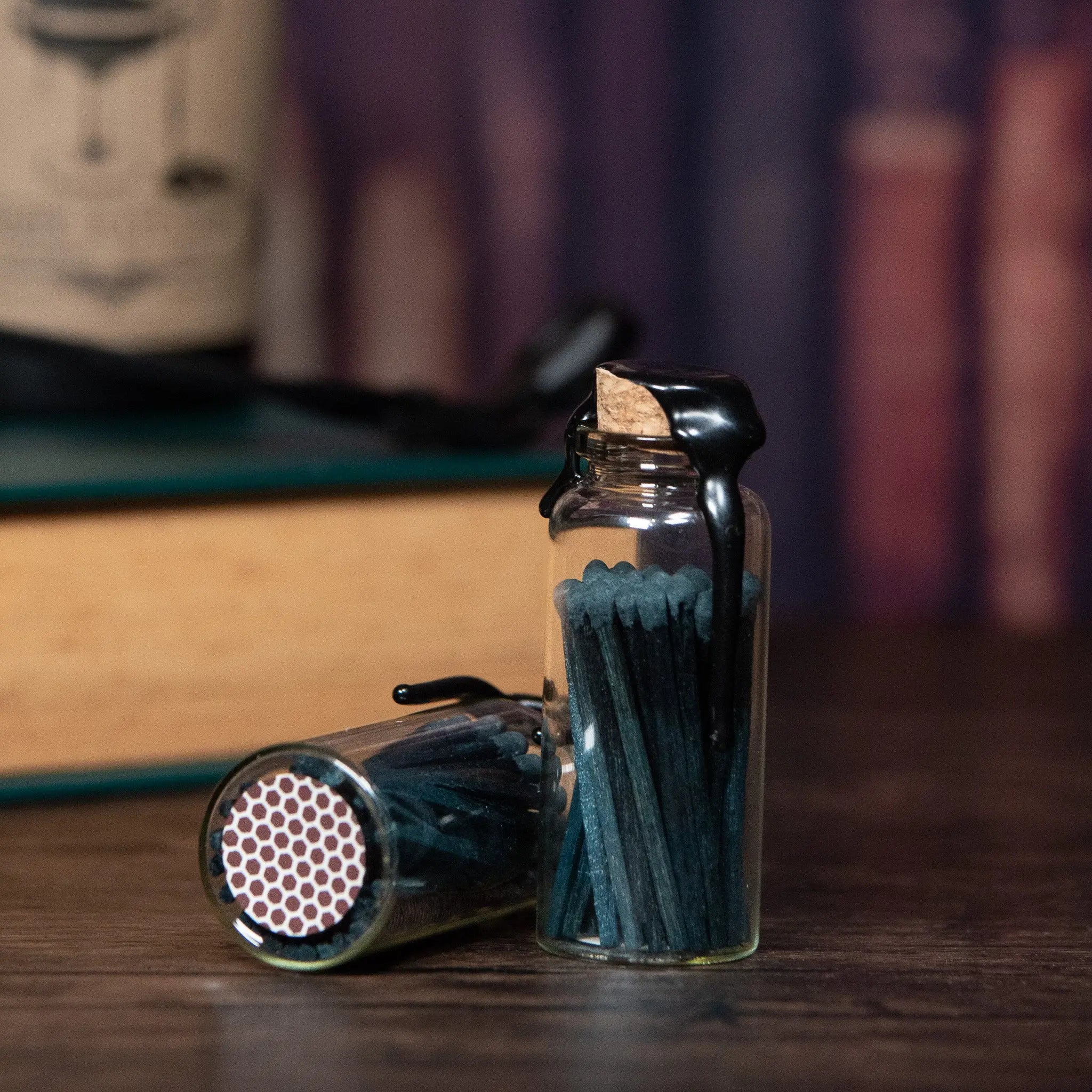 Glass Jar with Matches Hex + Wax Candle Co.