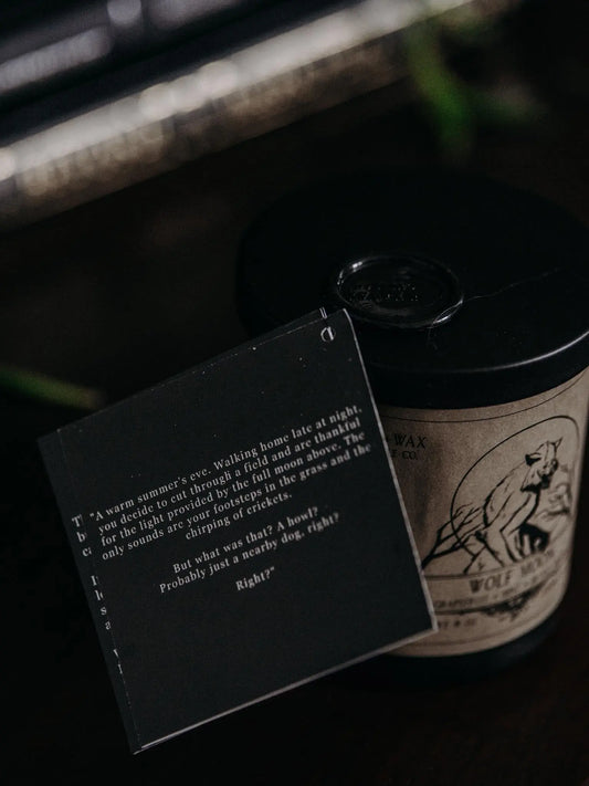 Wolf moon story on the candle