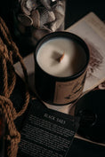 Load image into Gallery viewer, black sails candle with black sails horror story 
