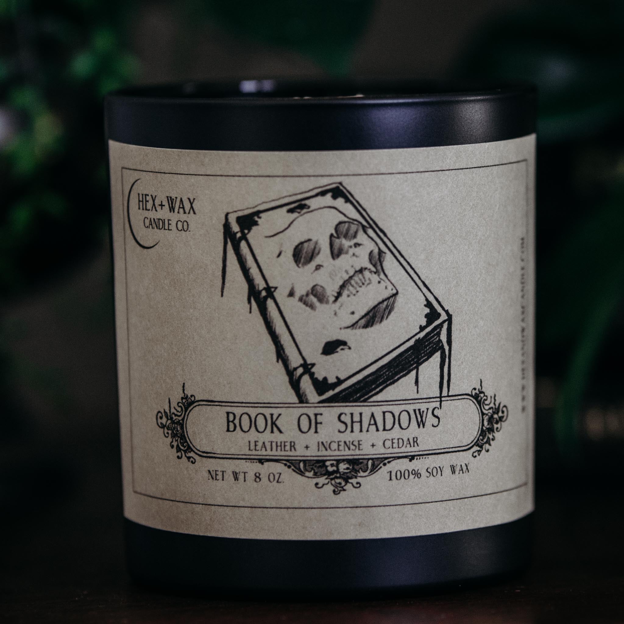 front of book of shadows candle 